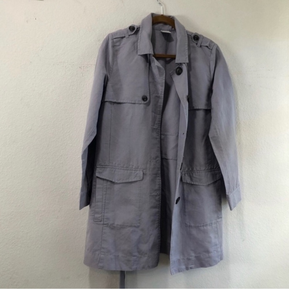 CAbi Blue/Gray Tanner Trench Coat Sz.M - Picture 16 of 16